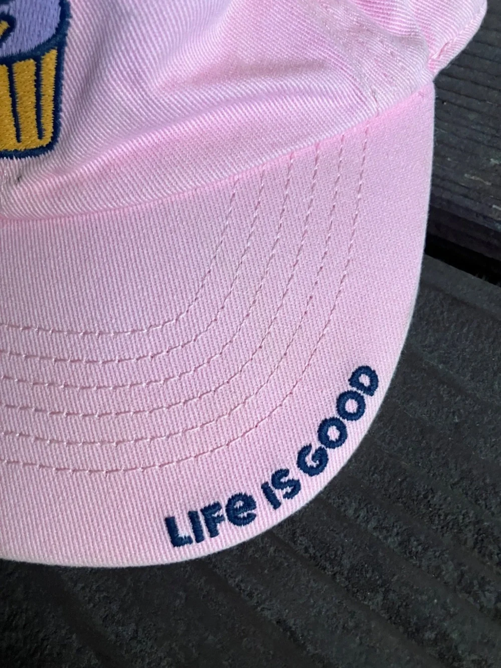 Life is Good Youth S Pink Cupcake Embroidered Adjustable Baseball Cap Hat